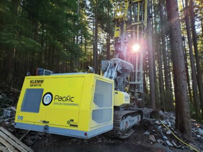 Klemm 807-7G rig drilling foundation micropiles