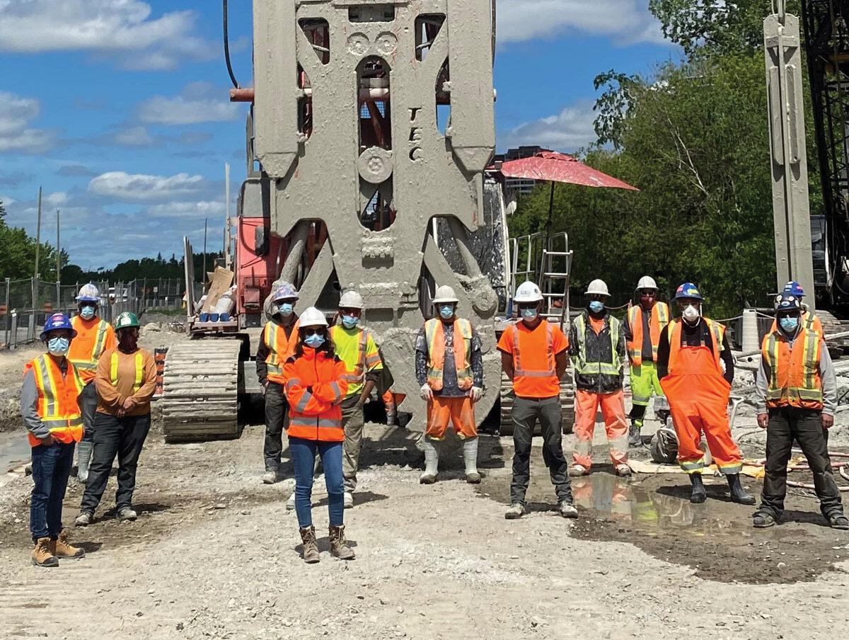 Group photo on construction site
