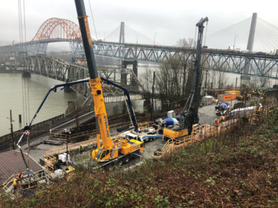 Aecon workers at the Pattullo Bridge Replacement Project in British Columbia