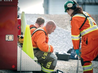 EMT workers taking a break
