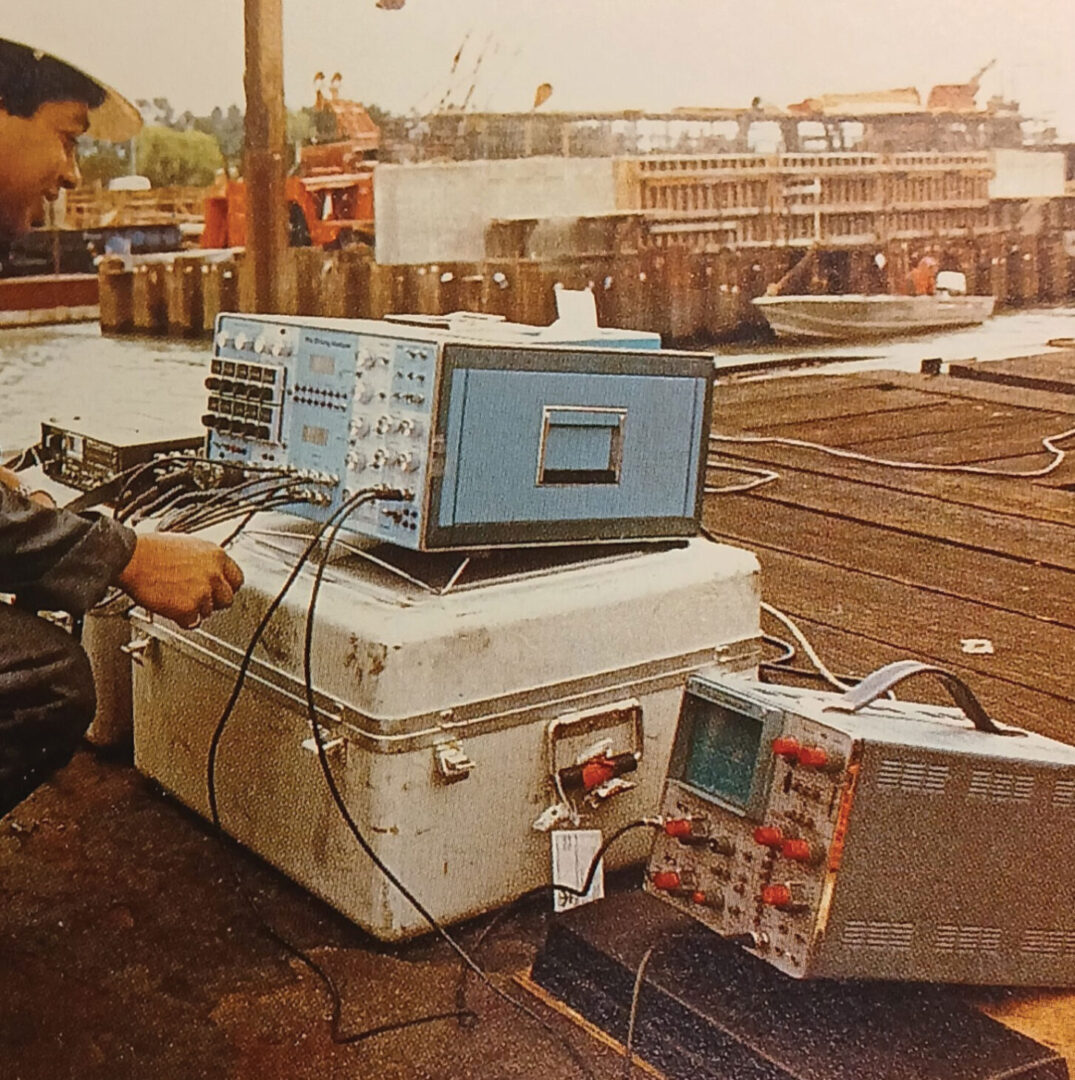 Vintage photo of PDA testing equipment
