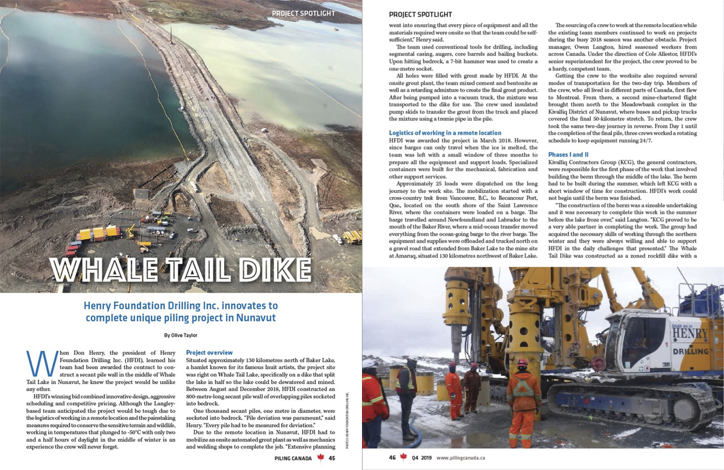 Whale Tail Dike page spread