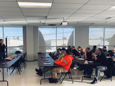 Instructor with students in classroom