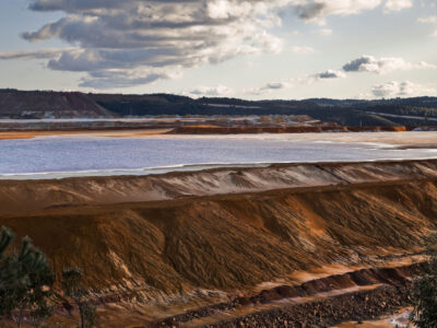 Dam copper mine waste in Riotinto, Spain