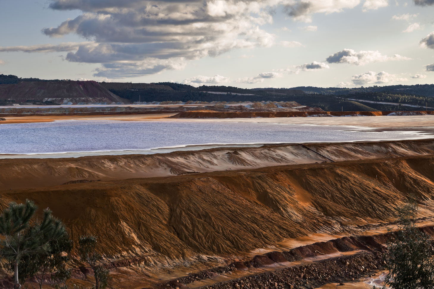 Dam copper mine waste in Riotinto, Spain
