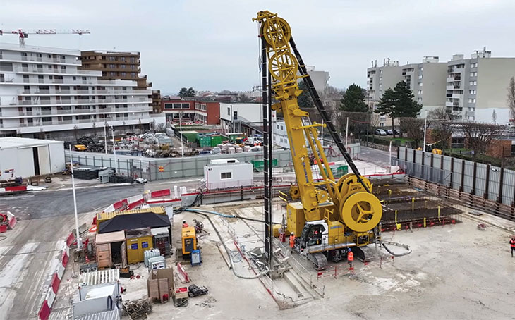 Aerial view of Soilmec SC-110 Urban on construction site