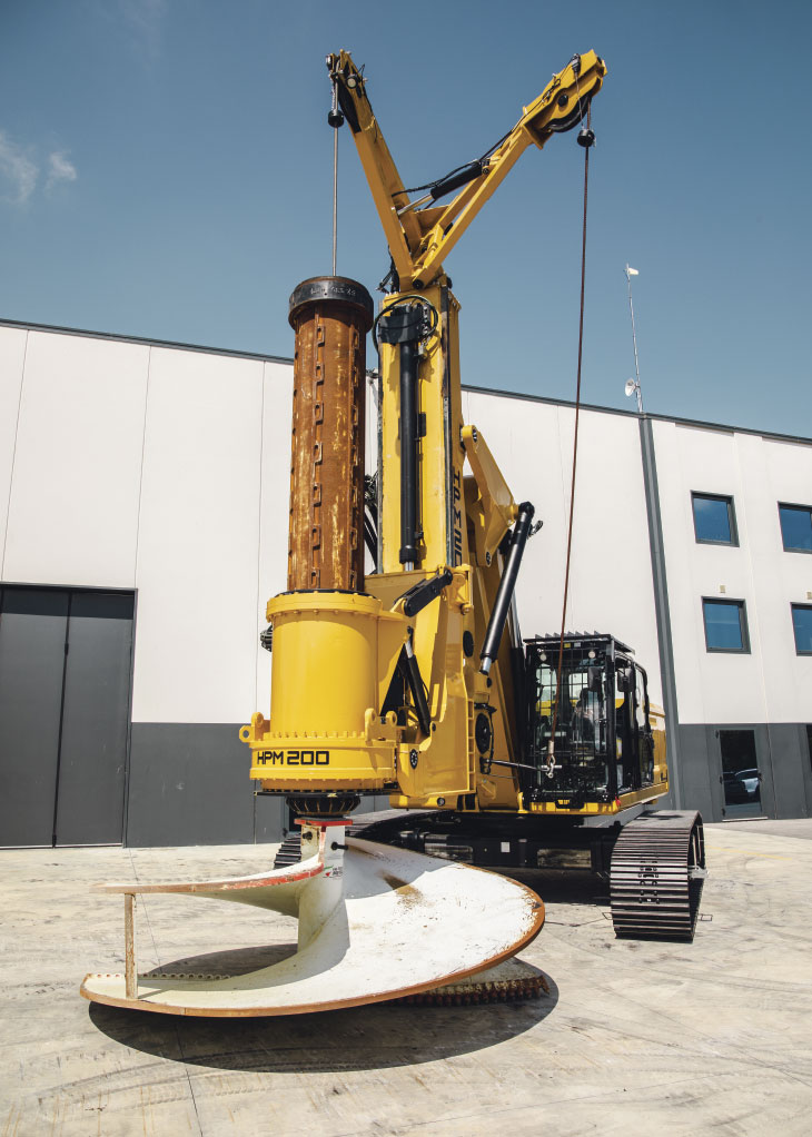 HPM200 with a drilling attachment