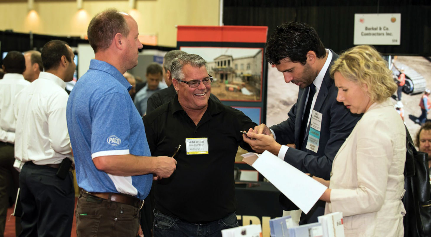 Vendors chatting at conference