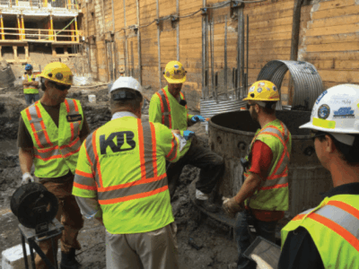 KB International employees working on a job site