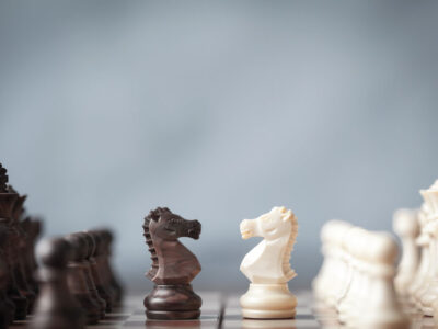 Chess pieces on a chess board