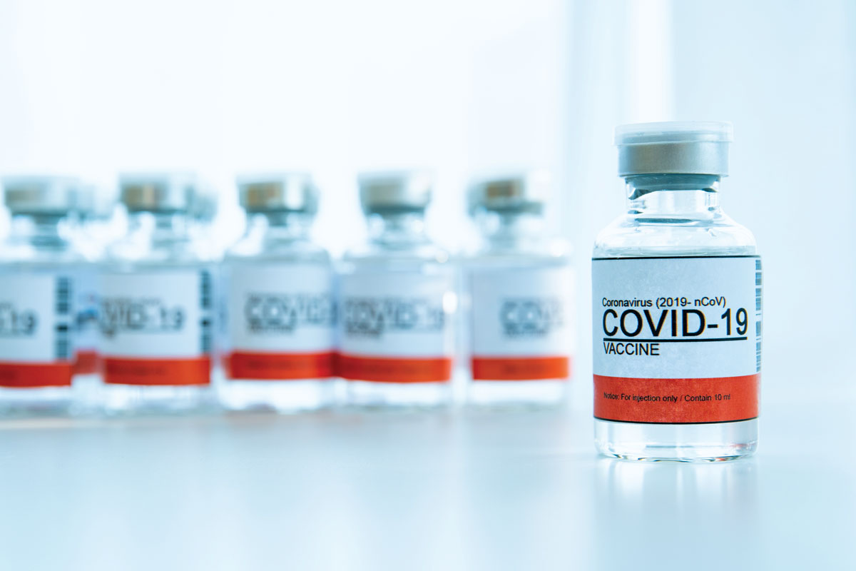 Bottles of COVID vaccine
