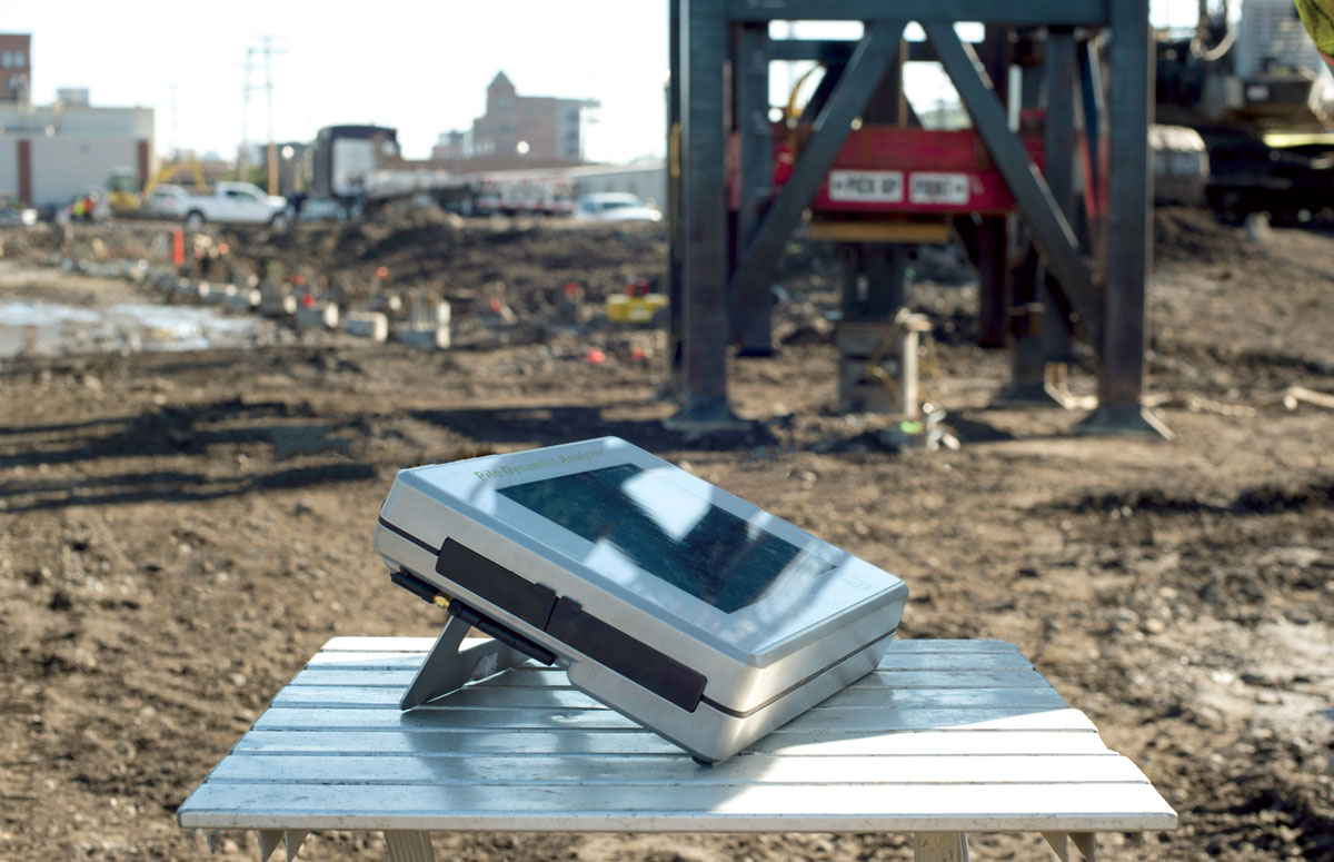 Pile Driving Analyzer Dynamic Load Testing on the jobsite