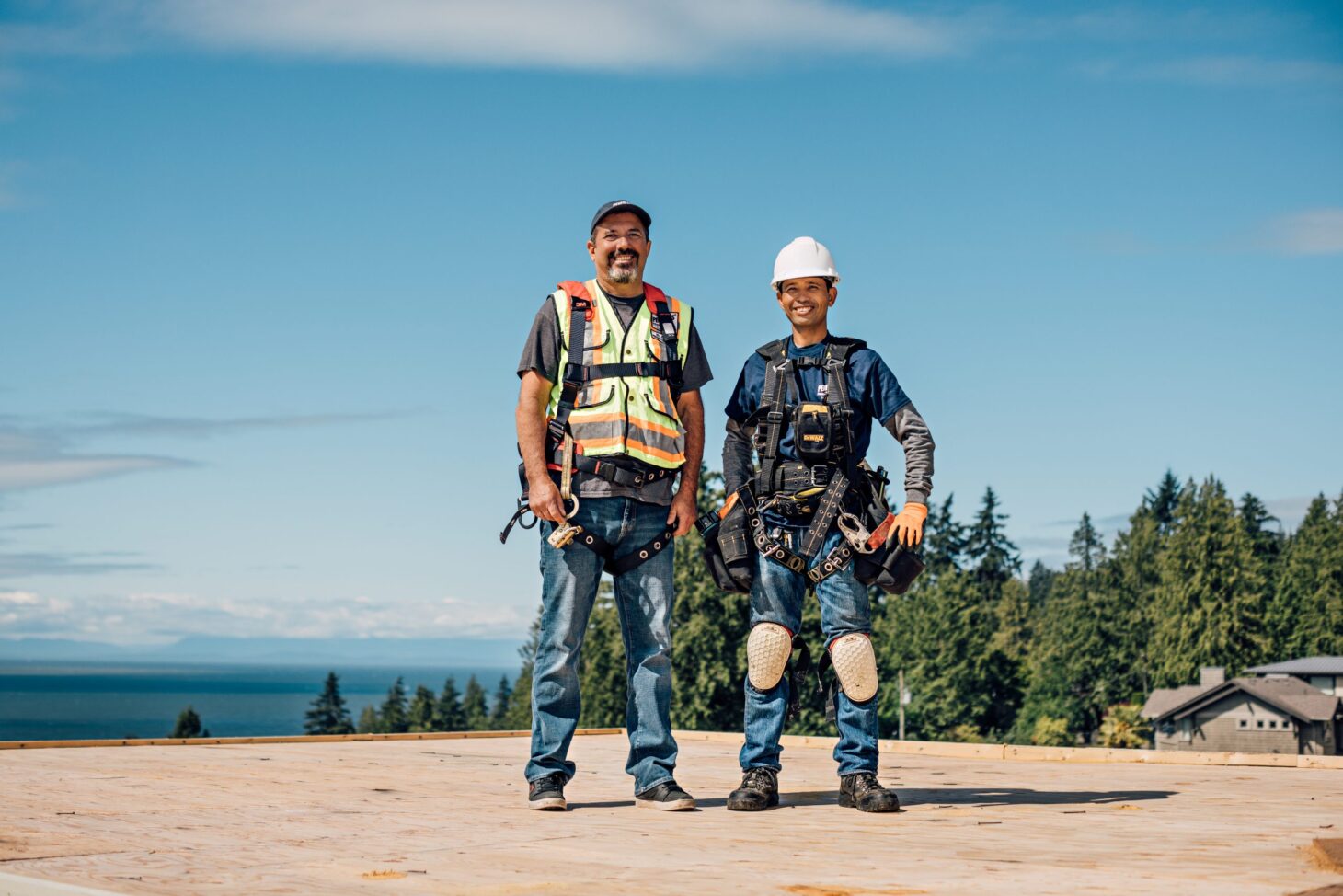 Two men in construction safety attire