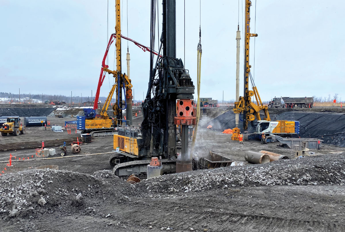 Heavy foundation equipment.