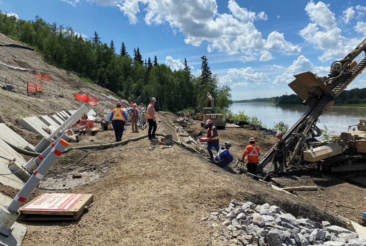 Construction crew on work site.