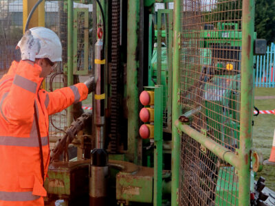 HPD being lowered into the borehole