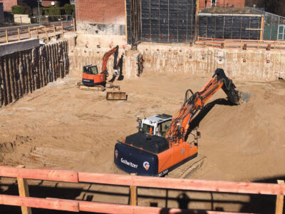 Soil mixed shoring walls and excavation