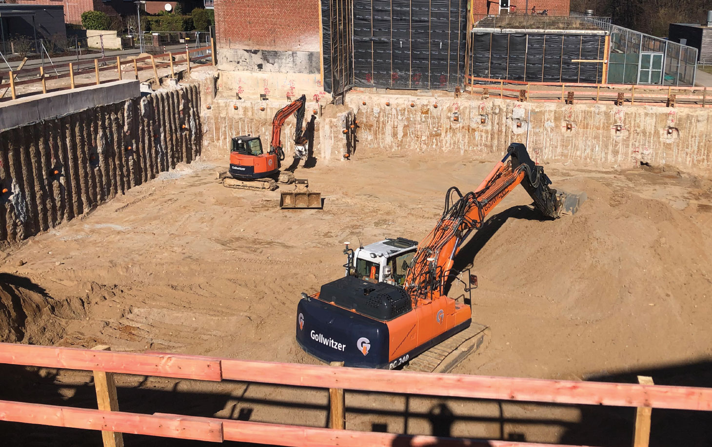 Soil mixed shoring walls and excavation