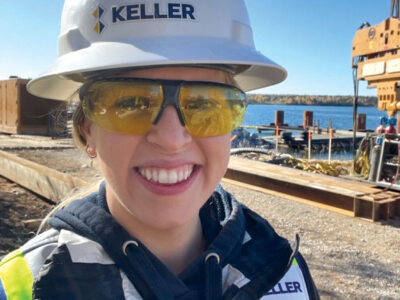 Catherine Chauder in work safety equipment smiling for photo