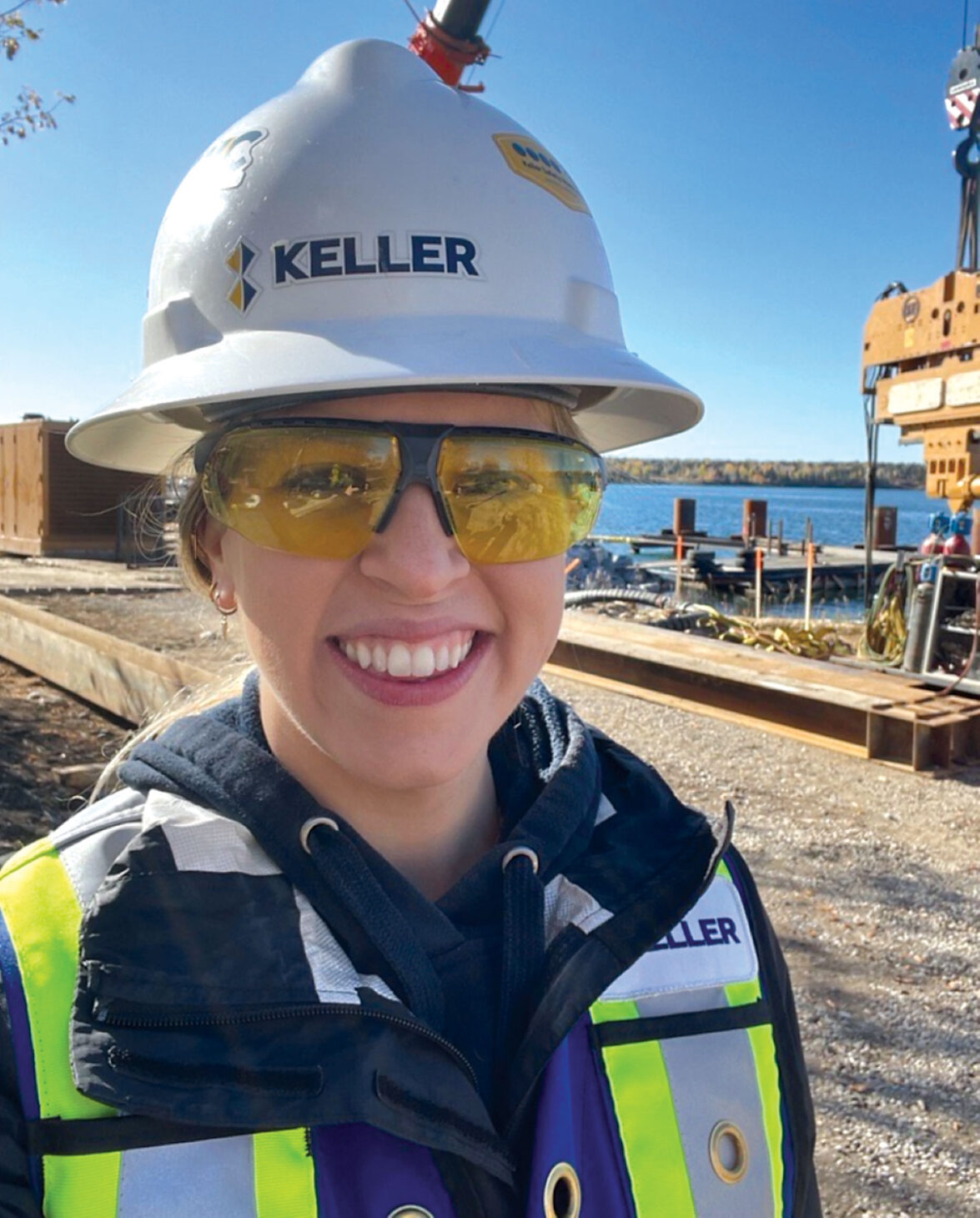 Catherine Chauder in work safety equipment smiling for photo