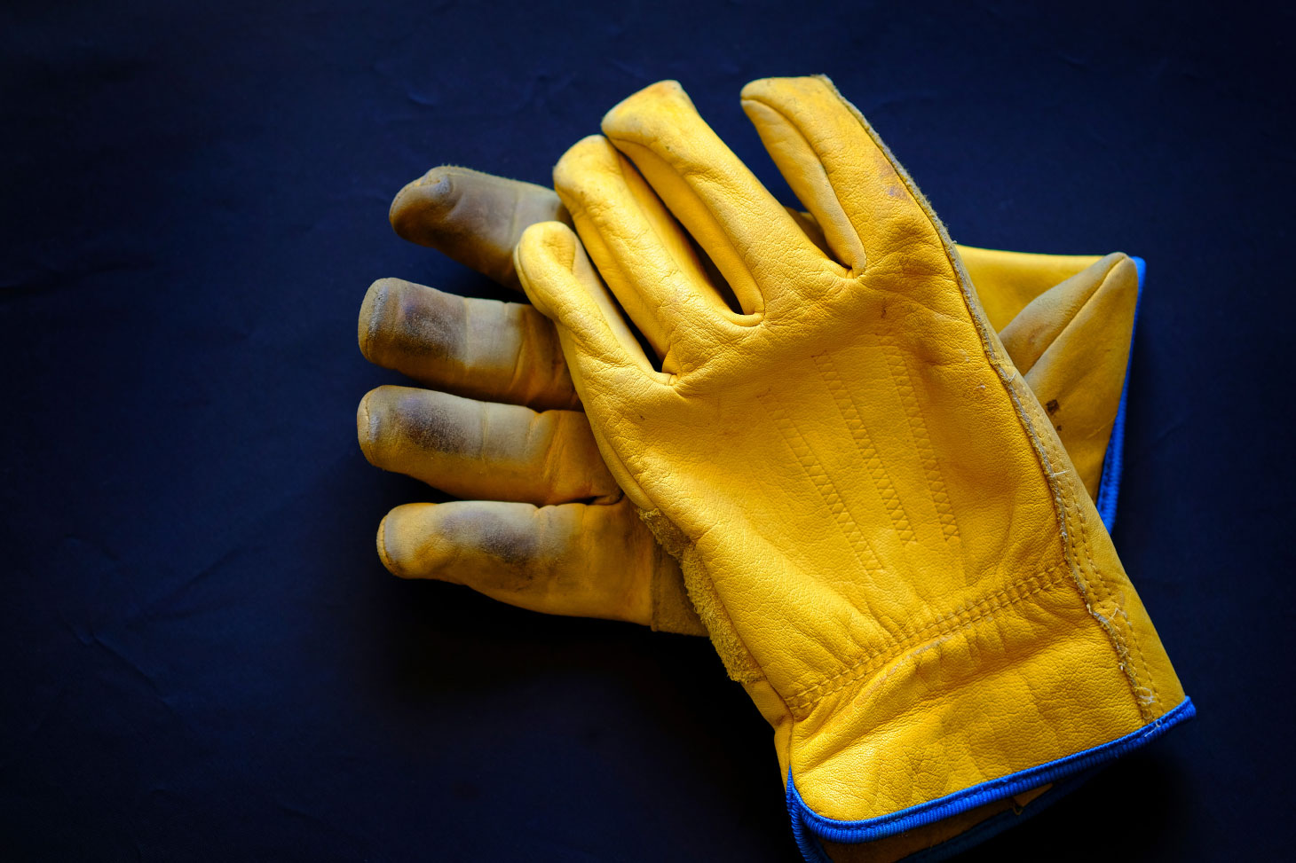 Yellow work gloves