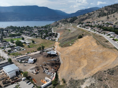 Excavation work in progress at landslide area