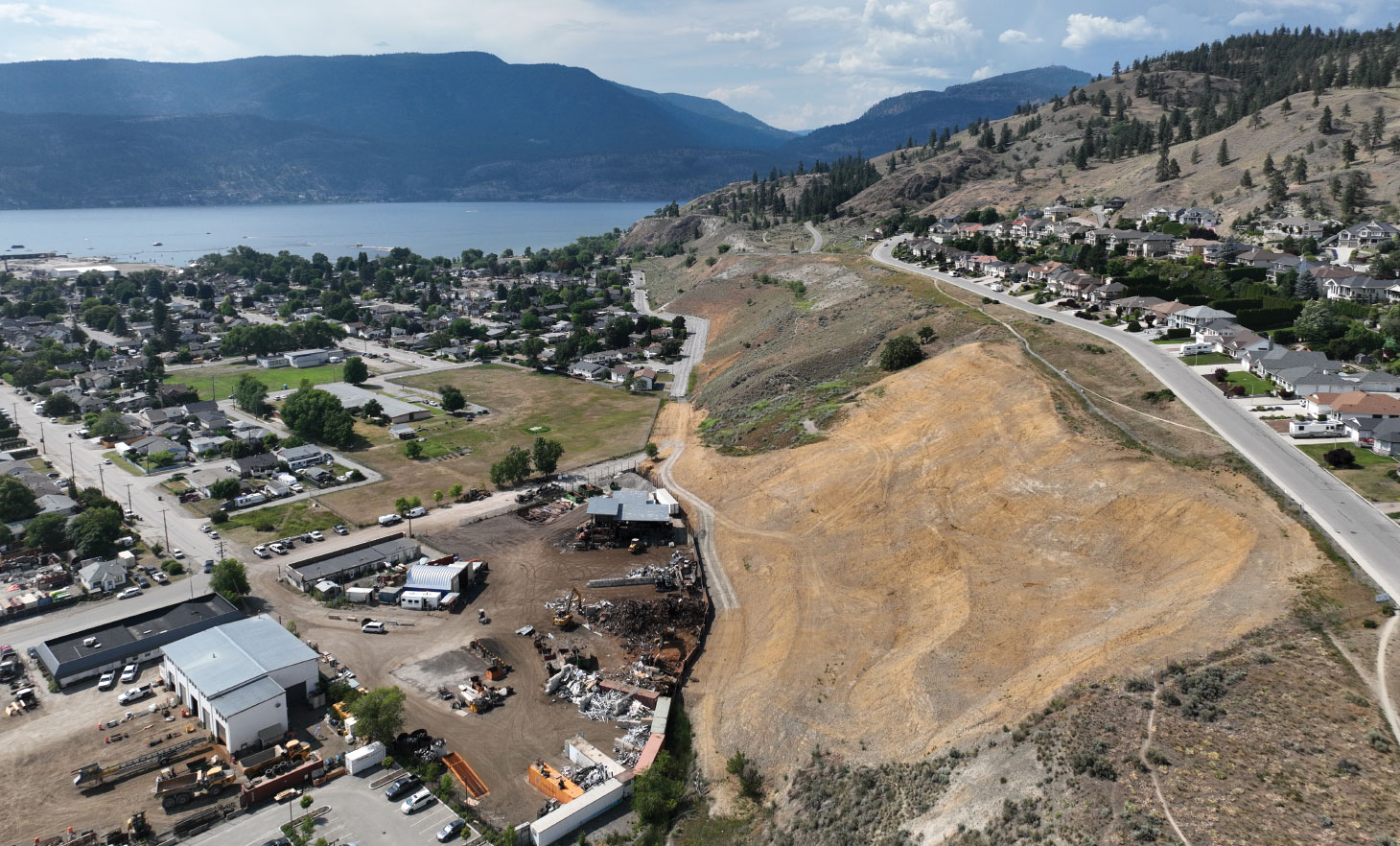 Excavation work in progress at landslide area