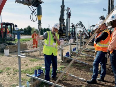 Gary Seider instructing students on location