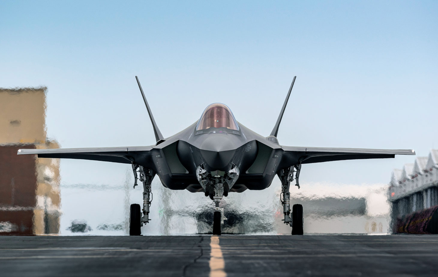CF-35A fighter jet on runway
