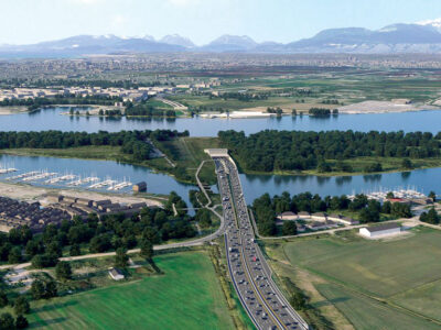 Aerial rendering of new Fraser River Tunnel