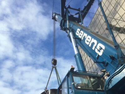 Sarens branded heavy equipment