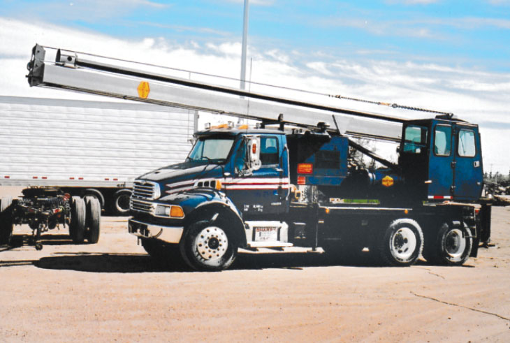 Vintage pile driving truck