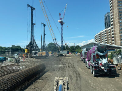 Various machinery on the construction site