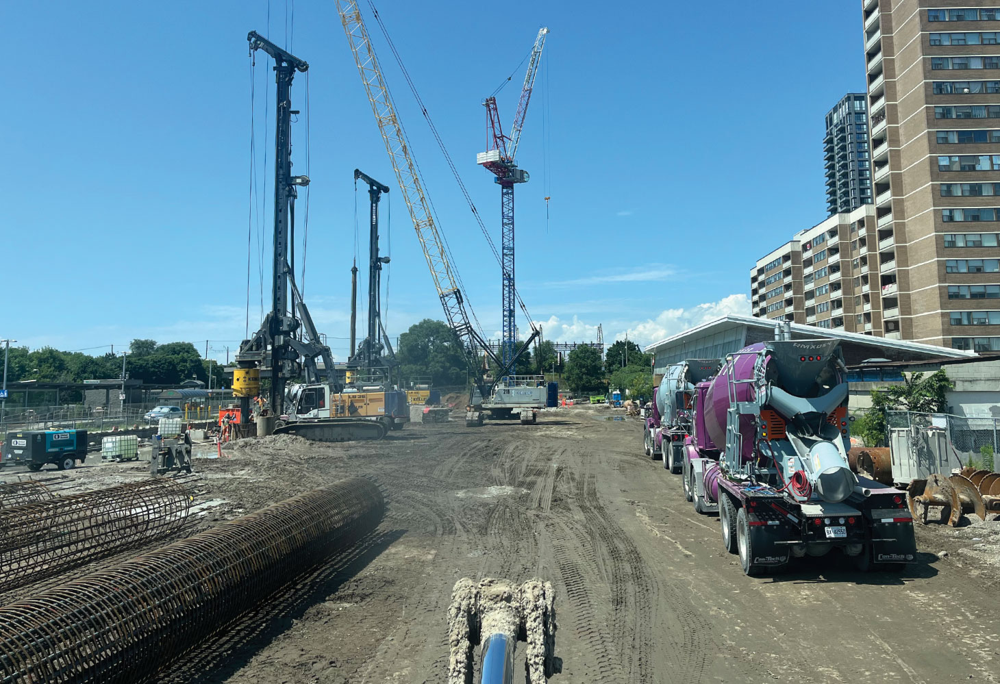 Various machinery on the construction site