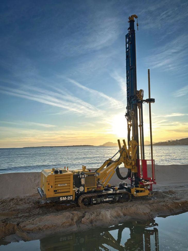 SM-22 with sun setting in background