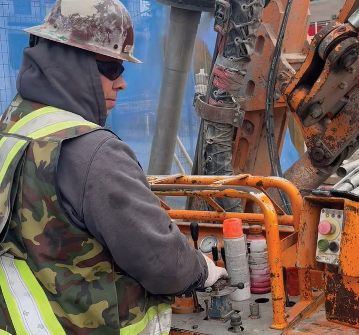 Daryl Houston operating heavy machinery