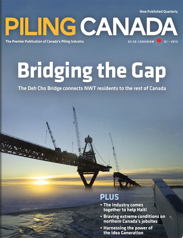 Cover of Piling Canada Issue 1, 2013