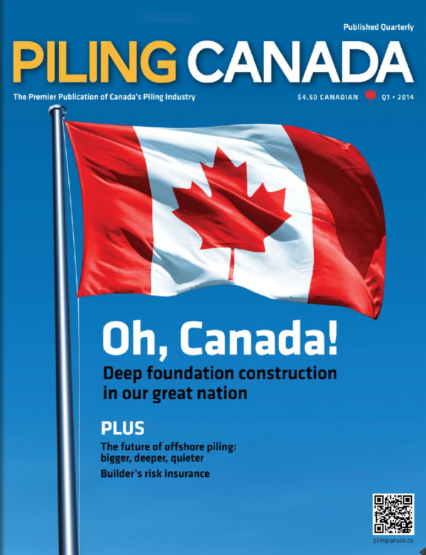 Cover of Piling Canada Issue 1, 2014