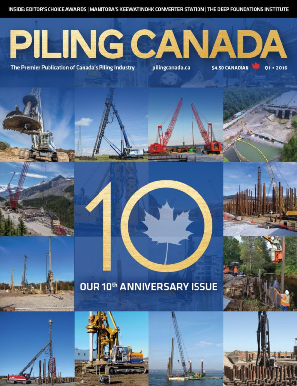 Cover of Piling Canada Issue 1, 2016
