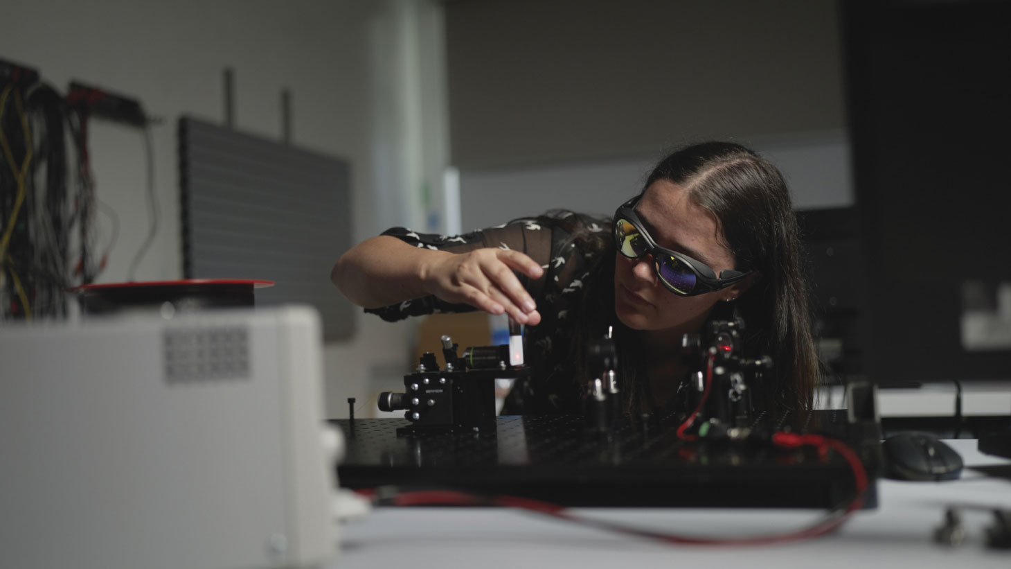 Student working at bench