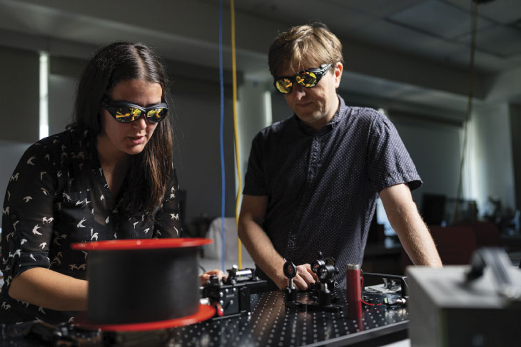 Instructor teaching student