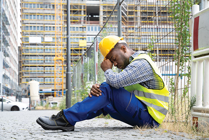 Unhappy construction worker
