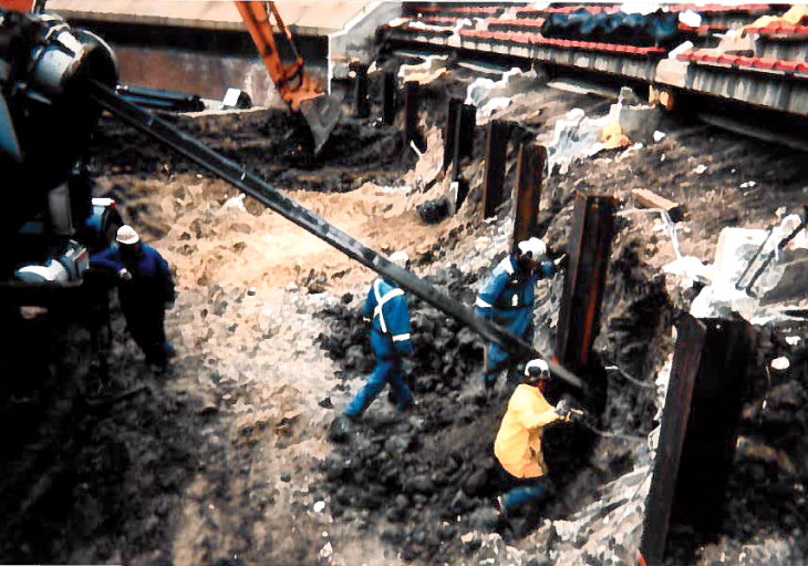 Working on tiebacks and anchors