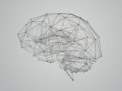 Abstract brain made of connected dots
