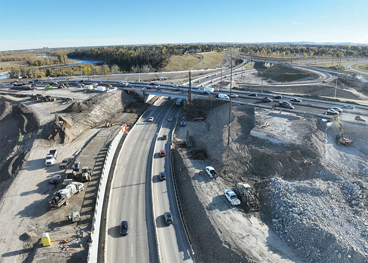A Junttan PM25 pile driving rig installing steel H-piles at the Northbound Twin Bridge, Abutment 2, in October 2025