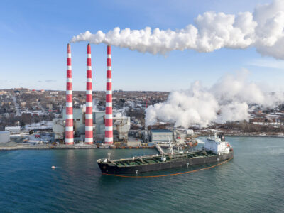 A fuel tanker delivers fuel oil at Nova Scotia Power’s Tufts Cove Generating Station in Dartmouth, Nova Scotia