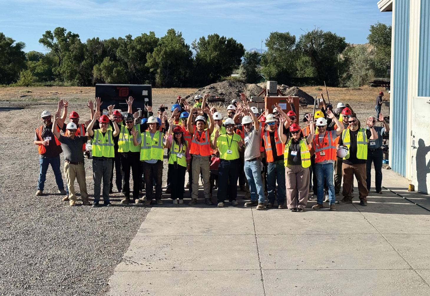 Class photo at TEI Warehouse