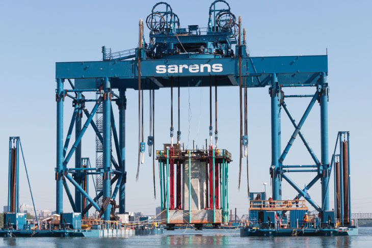 Large bridge construction project