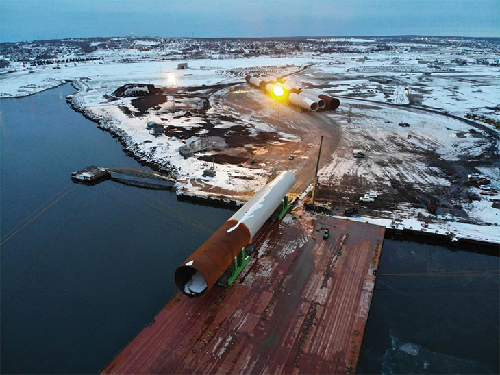 Aerial view of construction site in Nova Scotia
