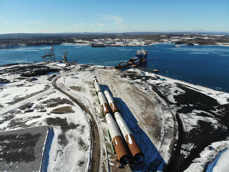 Aerial view of construction site in Nova Scotia